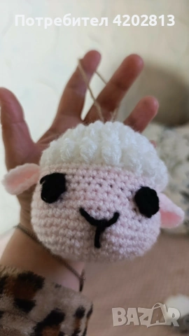 Ръчна изработка . Агънце , плетено на една кука , снимка 3 - Декорация за дома - 53918864
