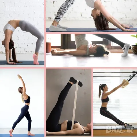 ПРОМОЦИЯ Висококачествени чорапи за спорт и танци с гумирано ходило, против плъзгане (к-т от 3 бр), снимка 7 - Йога - 48038897