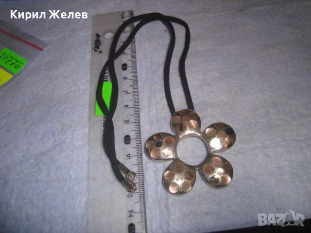 МАСИВЕН СРЕБЪРЕН СЕДЕФЕН ФЕШЪН АРТ МЕДАЛЬОН СРЕБРО 925 ИТАЛИЯ ИНКРУСТИРАН КРАЛСКИ СЕДЕФ КОЛИЕ 28776, снимка 2 - Колиета, медальони, синджири - 37300673