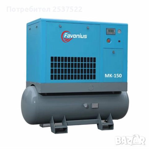 Компресорна станция - винтов компресор 4 kW, изсушител и ресивер 270 л. Чисто нова, гаранция 5 годин