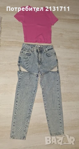 Лот модерни дънки и тениска на H&M, снимка 11 - Дънки - 51228875