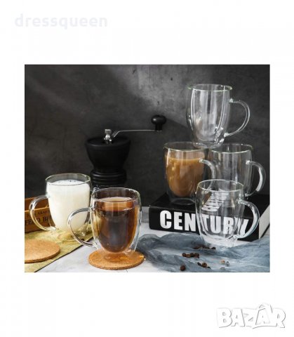 2963 Чаша от двустенно стъкло за топли, студени напитки и кафе, снимка 16 - Чаши - 34264761