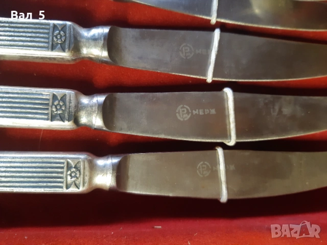 Стари посребрени прибори за хранене , мелхиор - СССР, снимка 7 - Антикварни и старинни предмети - 53923810