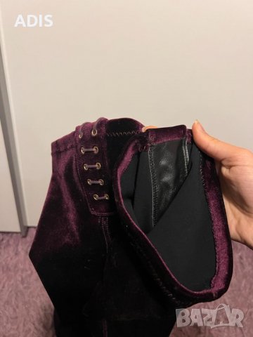 Чизми високи ботуши над коляно Mercary /велвет кралско лилаво 38 /39/нови, снимка 3 - Дамски ботуши - 38977675