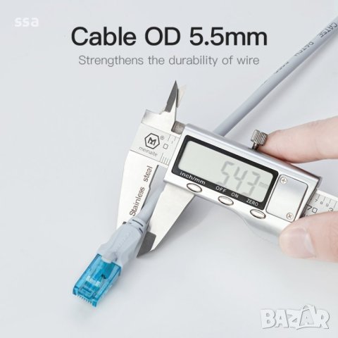 Vention Кабел LAN UTP Cat5e Patch Cable - 3M Blue - VAP-A10-S300, снимка 5 - Кабели и адаптери - 44231137