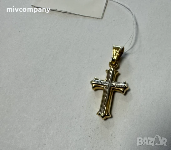 Златна Висулка Кръст  1.22гр , снимка 3 - Колиета, медальони, синджири - 50583218