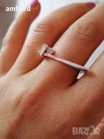 Елегантен сребърен пръстен модел R100, снимка 4 - Пръстени - 51365620