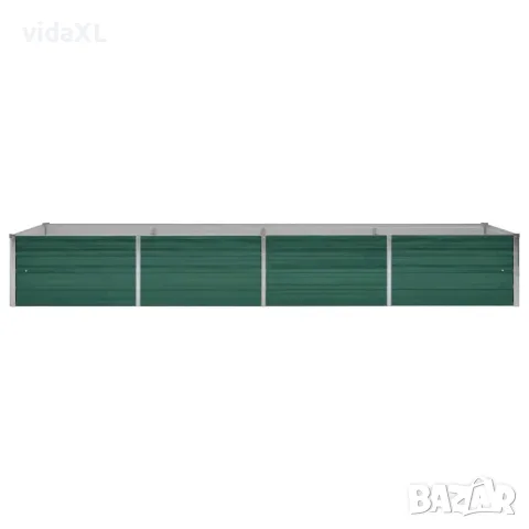 vidaXL Градинска висока леха поцинкована стомана 320x80x45 см зелена, снимка 4 - Саксии и кашпи - 56147623