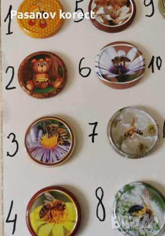 Капачки за буркани за мед Ф82 кашон 500 броя с литография за мед, снимка 3 - Други стоки за дома - 44438410