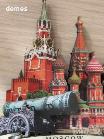Автентичен дървен 3D магнит от Москва, Русия-серия-, снимка 3 - Колекции - 39248058