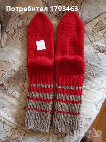 Ръчно плетени дамски чорапи от вълна, размер 41