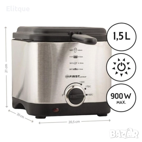 Фритюрник с вместимост 1,5 литра, мощност 900 W FIRST, снимка 3 - Друга електроника - 52854850