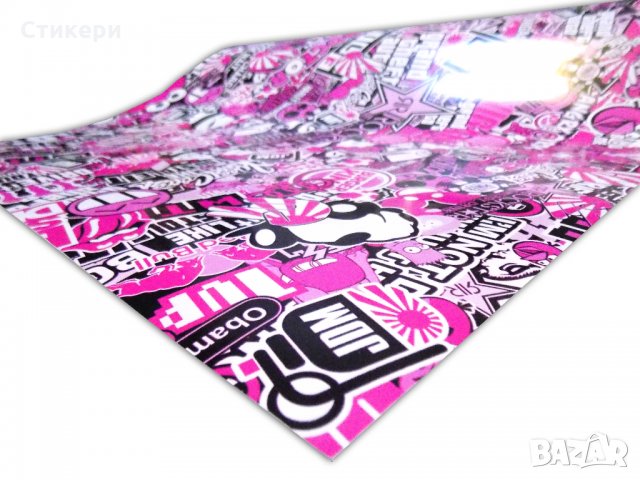 БОМБ стикер BOMB 150х50см JDM руло РОЗОВО PINK, снимка 4 - Аксесоари и консумативи - 30335592