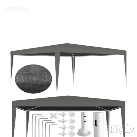 Сгъваема градинска шатра 3x3 м – Здрава метална конструкция, регулируема височина и защита от слънце, снимка 3 - Градински мебели, декорация  - 54125275