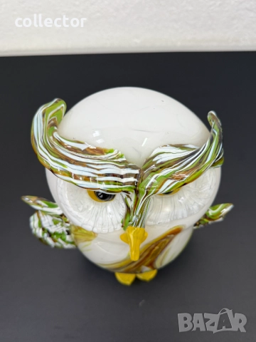 Стъклена сова / бухал Мурано стил. №7527, снимка 3 - Антикварни и старинни предмети - 52144199