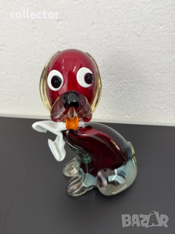 Стъклена фигура на куче / Мурано. №7504, снимка 2 - Антикварни и старинни предмети - 52083961