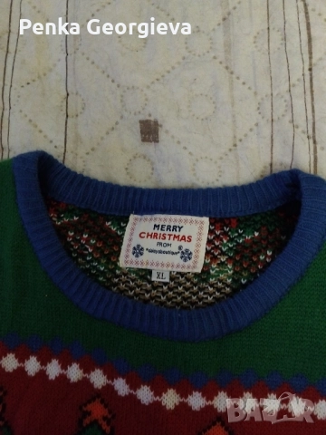 Нов,коледен от USA ХЛ го-120 см дълж-68 см, снимка 3 - Блузи с дълъг ръкав и пуловери - 52265382