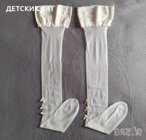 Нови луксозни  силиконови чорапи с панделки, снимка 1 - Бельо - 39291643