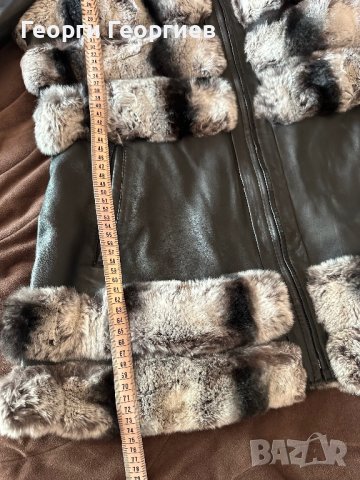 Страхотно яке естествена кожа и чинчила, снимка 5 - Якета - 44290603
