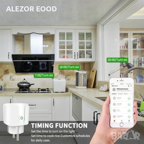 Wi-Fi smart Контакт с EU щепсел, Товаропоносимост 20А 20214253, снимка 6 - Друга електроника - 40307932