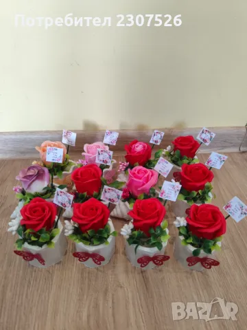Кашпи с рози, снимка 3 - Подаръци за рожден ден - 49093423