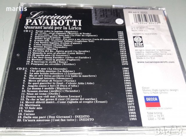 2СД МУЗИКА LUCIANO PAVAROTTI , снимка 3 - CD дискове - 35098108