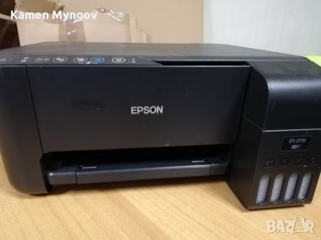 Принтер Epson ET-2715 безжичен мастиленоструен принтер „всичко в едно“., снимка 2 - Принтери, копири, скенери - 39387253