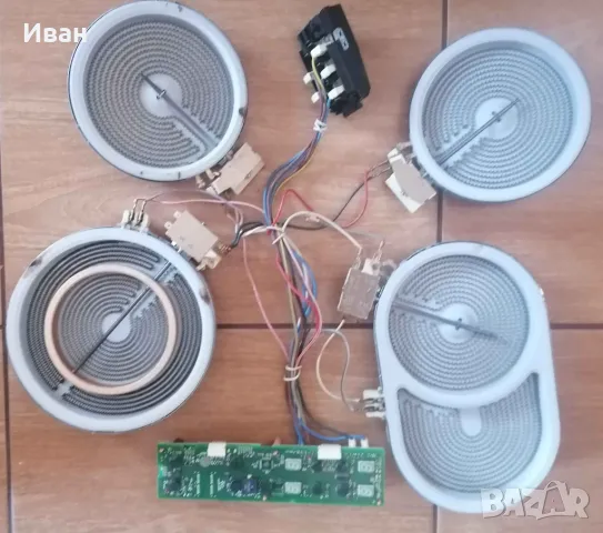 Стъклокерамичен плот, части.