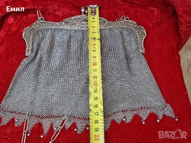 Антикварна сребърна дамска чанта, снимка 5 - Колекции - 51007574