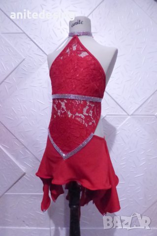Червена детска рокля за спортни танци, снимка 7 - Детски рокли и поли - 42842813