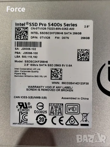 Памет Intel SSD Pro 5400s Series 256GB, снимка 2 - Твърди дискове - 56446429