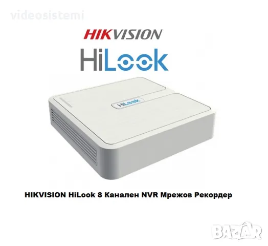 HIKVISION HiLook 8 Канален NVR 6Mpx 1U Мрежов Рекордер за IP камери