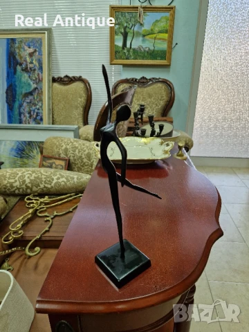 Страхотна антикварна метална фигура статуетка пластика 