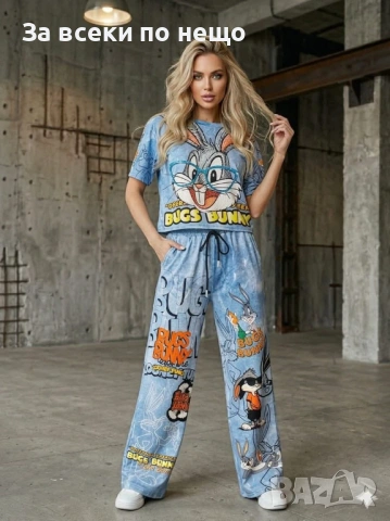 Bugs Bunny Дамски Спортен Комплект Тениска И Долнище🔝Дамски Спортен Екип Мики Маус Код A1352, снимка 3 - Спортни екипи - 53931999