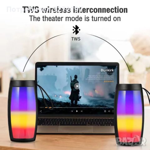 S12 Bluetooth мощен високоговорител - субуфер ,FM радио,множество LED светлини, снимка 5 - Bluetooth тонколони - 42370473