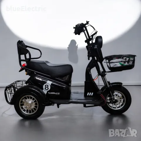 Двуместна електрическа триколка blueElectric Pudding 1800W | 48V | 23Ah | BLACK, снимка 2 - Мотоциклети и мототехника - 49745635
