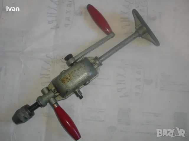 S10-1 WEST GERMANY 345мм/ф13мм СТАРО КАЧЕСТВО ФРГ РЪЧНА ДРЕЛКА БОРМАШИНА МАТКАП С ОПОРНО РАМО ОТЛИЧН, снимка 3 - Бормашини - 48319249