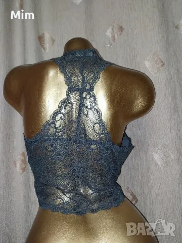 Soaked M / L Дантелен сив топ / бралетка/, снимка 2 - Корсети, бюстиета, топове - 48565066