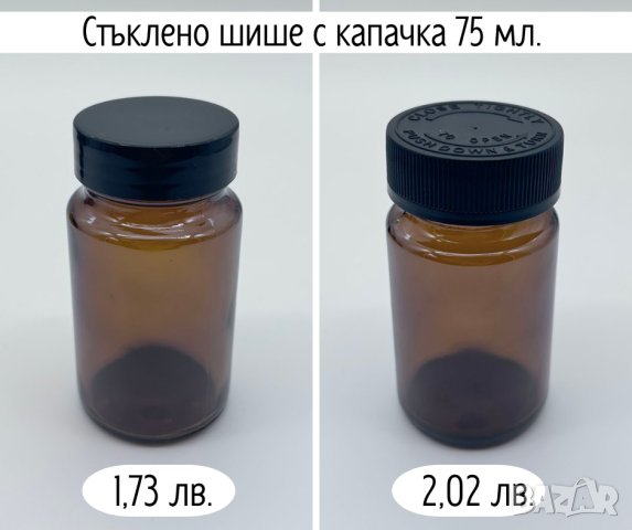 Шишета с капачки за козметични, хранителни и фармацевтични продукти, снимка 3 - Други - 42789571