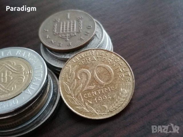 Монета - Франция - 20 сентима | 1994г.