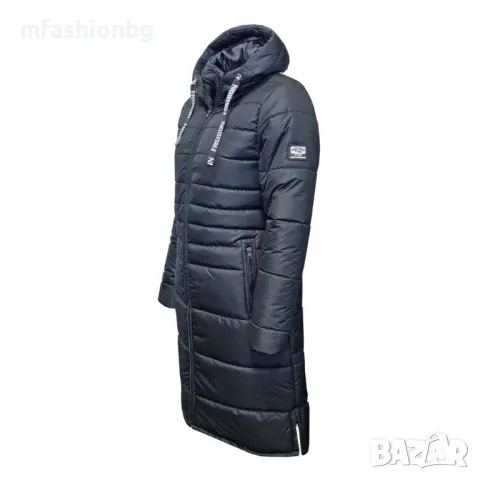 Дамско дълго яке, с качулка и стилен дизайн, снимка 2 - Якета - 48203297