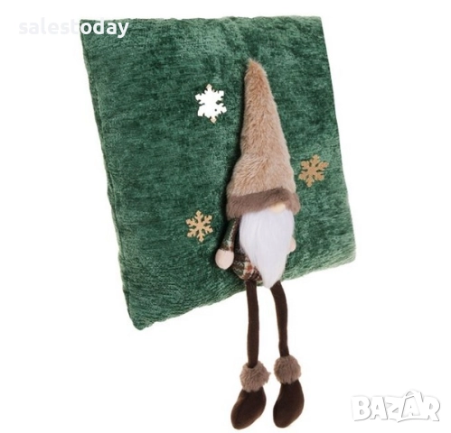 Коледна Възглавница джудже/ Коледен Гном, Зелена, 3D, снимка 4 - Възглавници - 52373963