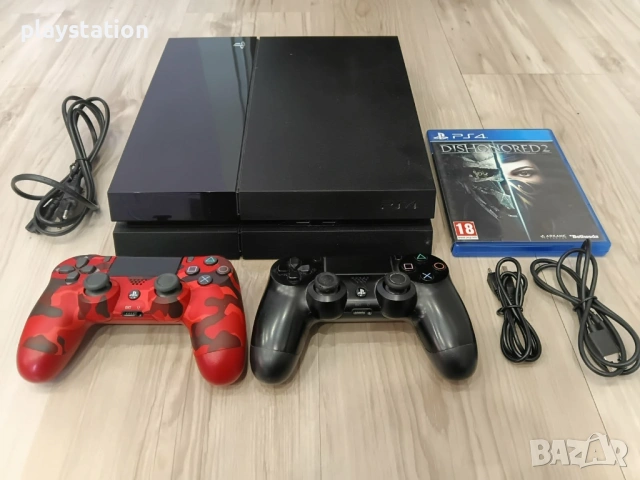 Playstation 4 с два контролера и игра, снимка 3 - PlayStation конзоли - 53371643
