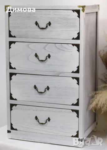 Шкаф бял на 4 нива, снимка 3 - Шкафове - 49210505