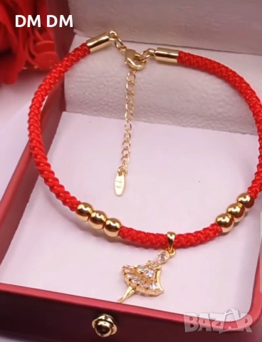 Гривна с балерина и кристали, медицинска стомана с позлата 