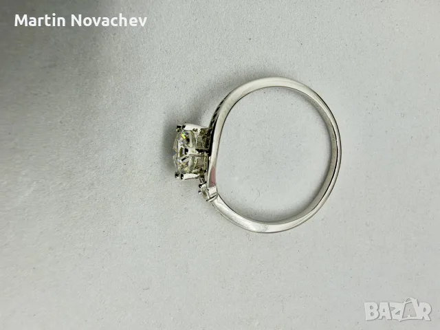 Сребърен пръстен с мойсанит (Диамант) 1 карат, снимка 8 - Пръстени - 56003195