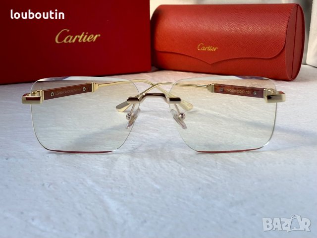 Cartier мъжки слънчеви очила с дървени дръжки диоптрични рамки, снимка 2 - Слънчеви и диоптрични очила - 42830104