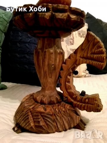 Уникален свещник дърворезба, снимка 5 - Други - 33934932