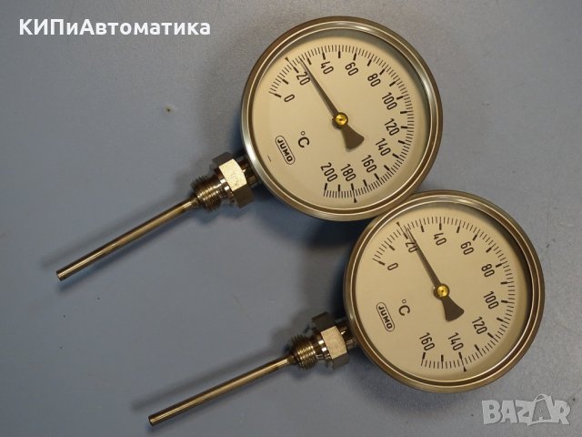 биметален термометър JUMO thermometer ф100mm, 0/+160°C, 0/+200°C, L-85mm, снимка 10 - Резервни части за машини - 35180837