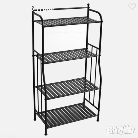 Декоративна етажерка - органайзер Mercado Trade, 4 рафта, Метал, Черен, снимка 2 - Декорация за дома - 54111246